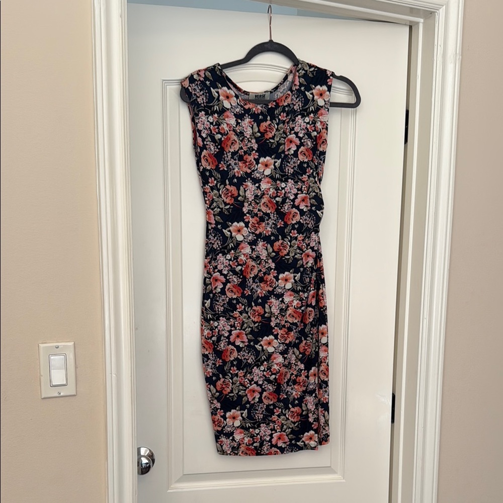 Pink and Orange Sheath Midi Dress for Wedding Guest